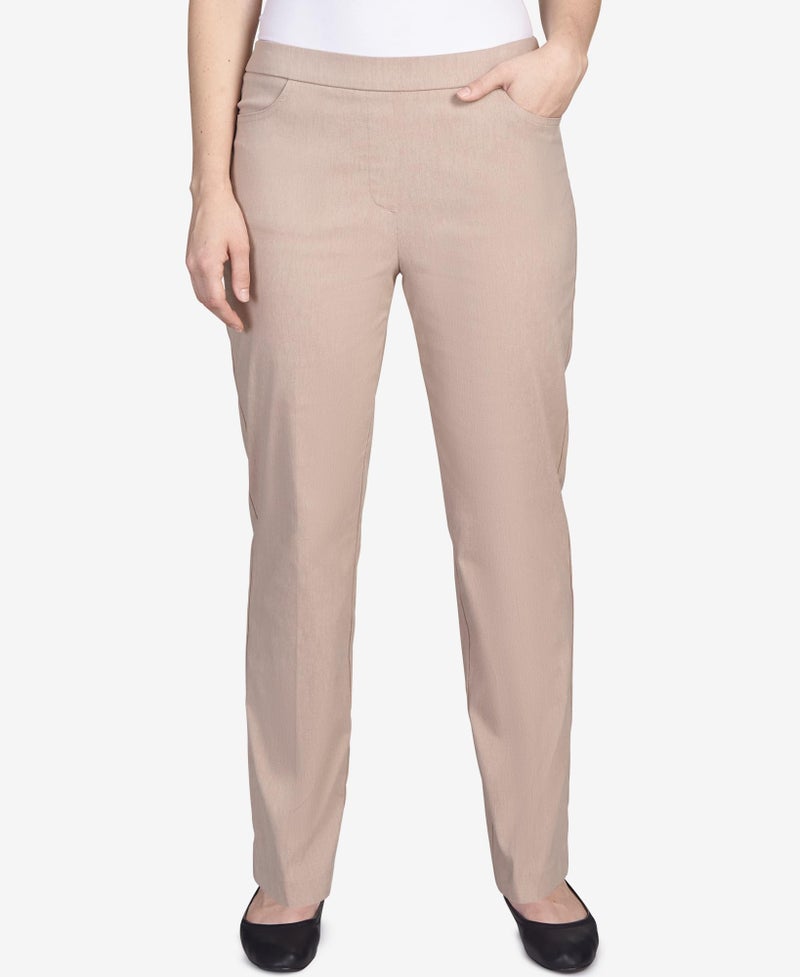 Alfred Dunner Womens Petite Classic Allure Fit Proportioned Pant with Elastic Comfort Waistband Tan Size 8P - Image 5